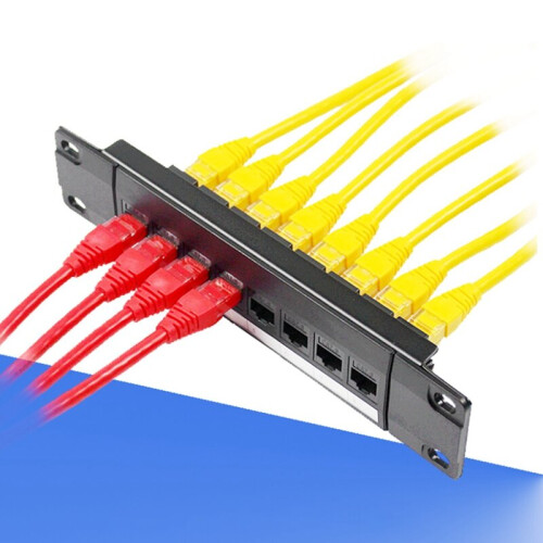8 Port Straight-Through CAT6 Patch Panel RJ45 Network Cable Adapter Ethernet Distribution Frame 2