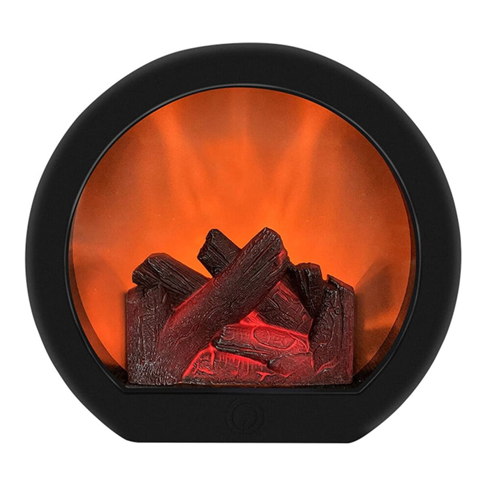 Flameless LED Fireplace Lantern Simulation LED Table Fireplace LED Lantern with Realistic Simulation Decorative