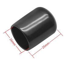 10Pcs Rubber End Caps 16Mm ID PVC Round Tube Bolt Cap Cover Screw Thread Protectors Black
