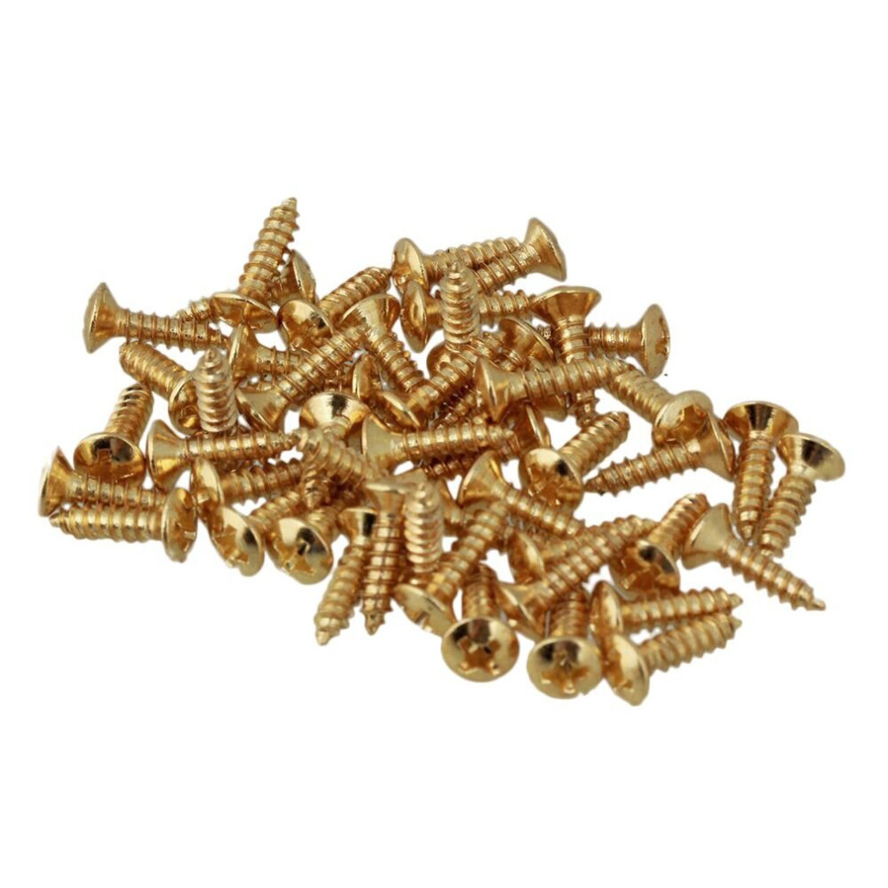 50X Guitar Bass Screws Parts For Scratchplates Pickguard, Gold 4761978996004