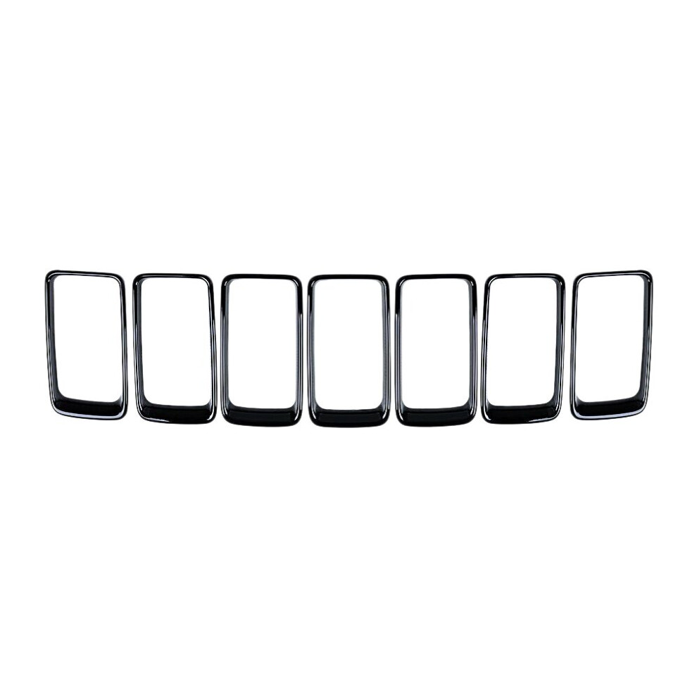 7Pc Gloss Grill Ring Front Grille Inserts Cover Trim Kit For 2014-2016 Black 4762381724826