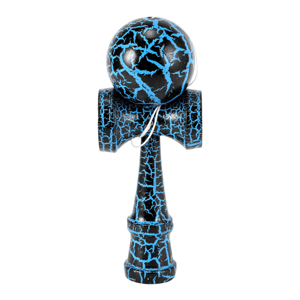 Tlily Wooden Toy Outdoor Sports Kendama Toy Ball Children And Adults Outdoor Ball Sports Crack Beech Wood Colorful Design And Black/Blue