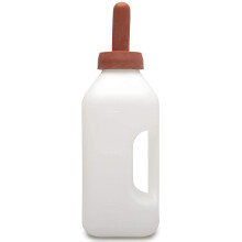 Calf Bottle with Handle and Push-on Nipple 2 Quart Feeder for Nursing Baby Cows