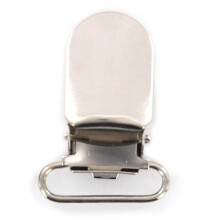 20pcs Silver Iron Suspender Clips - 20mm Inner Ring, 32mm Clip, 15mm Mouth, Great for Craft Holders, Bibs & Toy Holders
