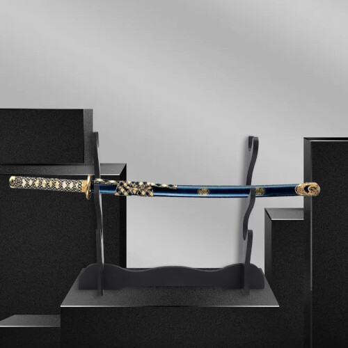 3Tier Samurai Sword Katana Holder Stand Bracket Rack Display Musta 1