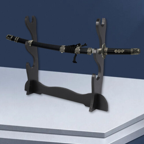 3Tier Samurai Sword Katana Holder Stand Bracket Rack Display Musta 2