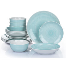 16pc Aqua Splash Spin Wash Dinner Set