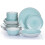 16pc Aqua Splash Spin Wash Dinner Set 1