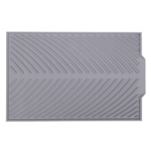 Silicone Dish Drying Mat Flume Folding Draining Mat,Rectangle Drain Mat Drying Dishes Pad Heat Resistant Non- Tray Gray
