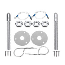 Kit de verrouillage de capot à montage universel pour voiture de sport de course en alliage argenté