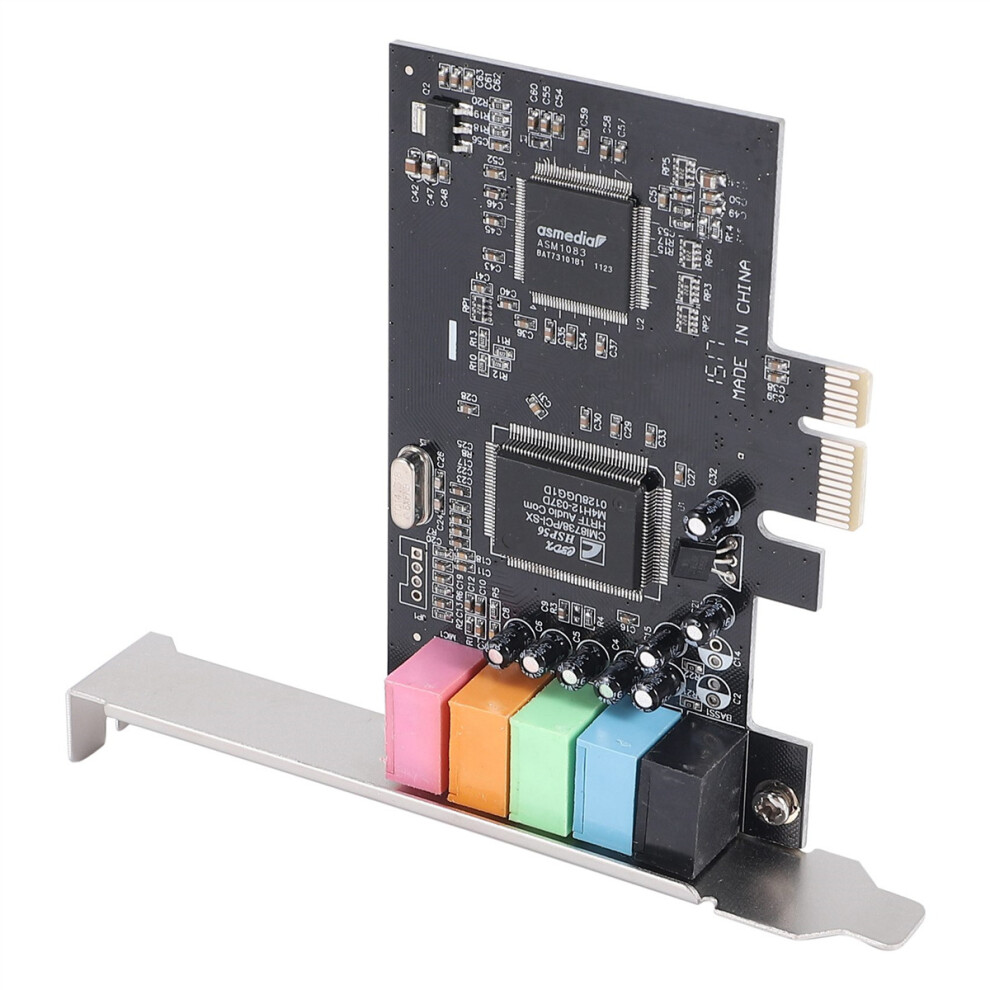 PCIe Sound Card 5.1, PCI Surround Card 3D Stereo Audio with High Sound Performance PC Sound Card CMI8738 Chip