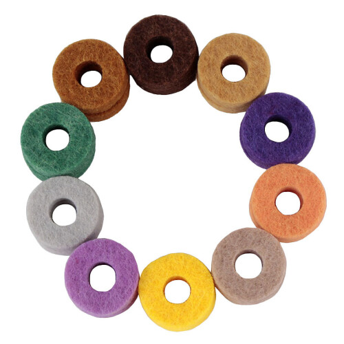 10Pcs/ Pack Cymbal Stand Felt Washer Pad Replacement Round Soft for Drum Set (Random Color )