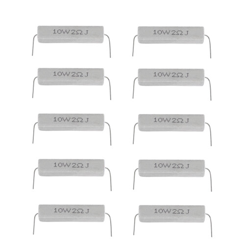 10 Pcs Wire Wound Ceramic Cement Resistor 2 Ohm 10W Watt