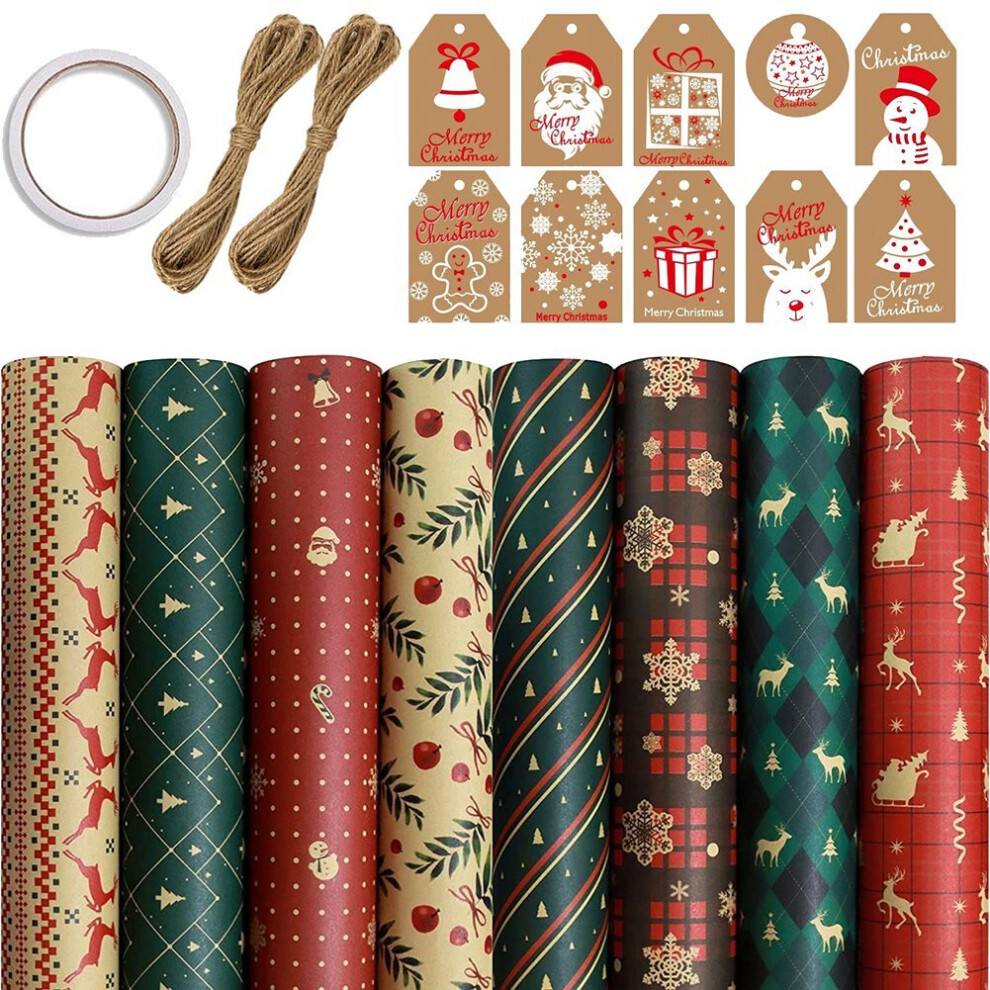 8 Sheets ,for Christmas Birthday Party Wrapping Paper ,