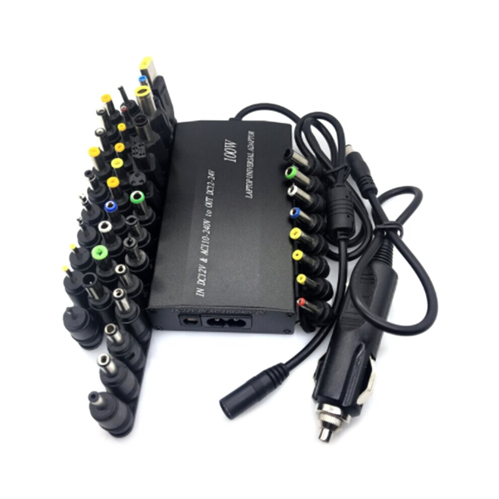 Universal 5V-24V AC Power Adapter Adjustable Car Home Charger USB5V Power Supply 100W 5A Laptop with 34Pcs DC Connector