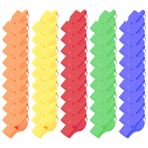 50 Pcs Non-Nuclear Professional Referee Whistle Fox Whistle Plastic Life-Saving Whistle Special for Game 1