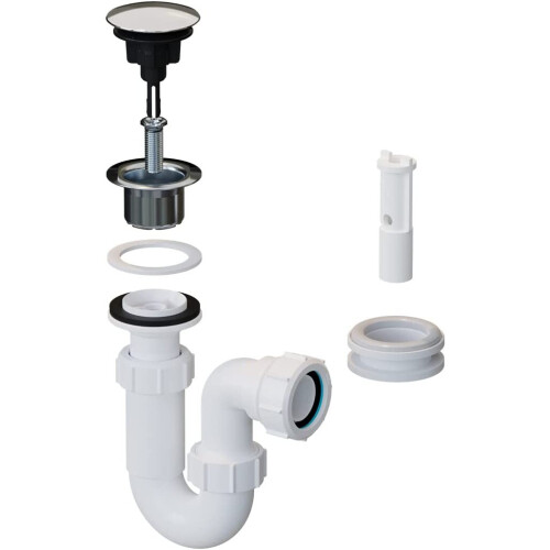 McAlpine McAlpine Fast Fix Basin Clicker Waste with P Trap 1 1/4" - BK2 Easy Clean 1