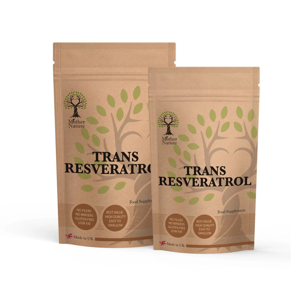 (60 Capsules) Trans Resveratrol 450mg Capsules Natural Trans resveratrol Powder Trans Resveratrol Supplement Highly Absorbable Vegan