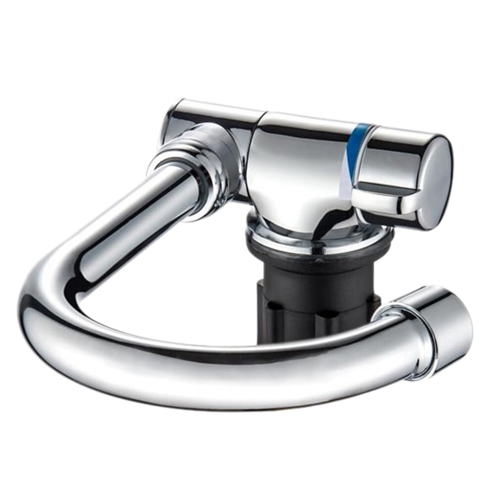 Foldable Copper Kitchen Faucet with 360 Swivel, 180 Up/Down, Single Handle, Chrome-Plated, Cold & Hot Water - Ideal for RV & Boat