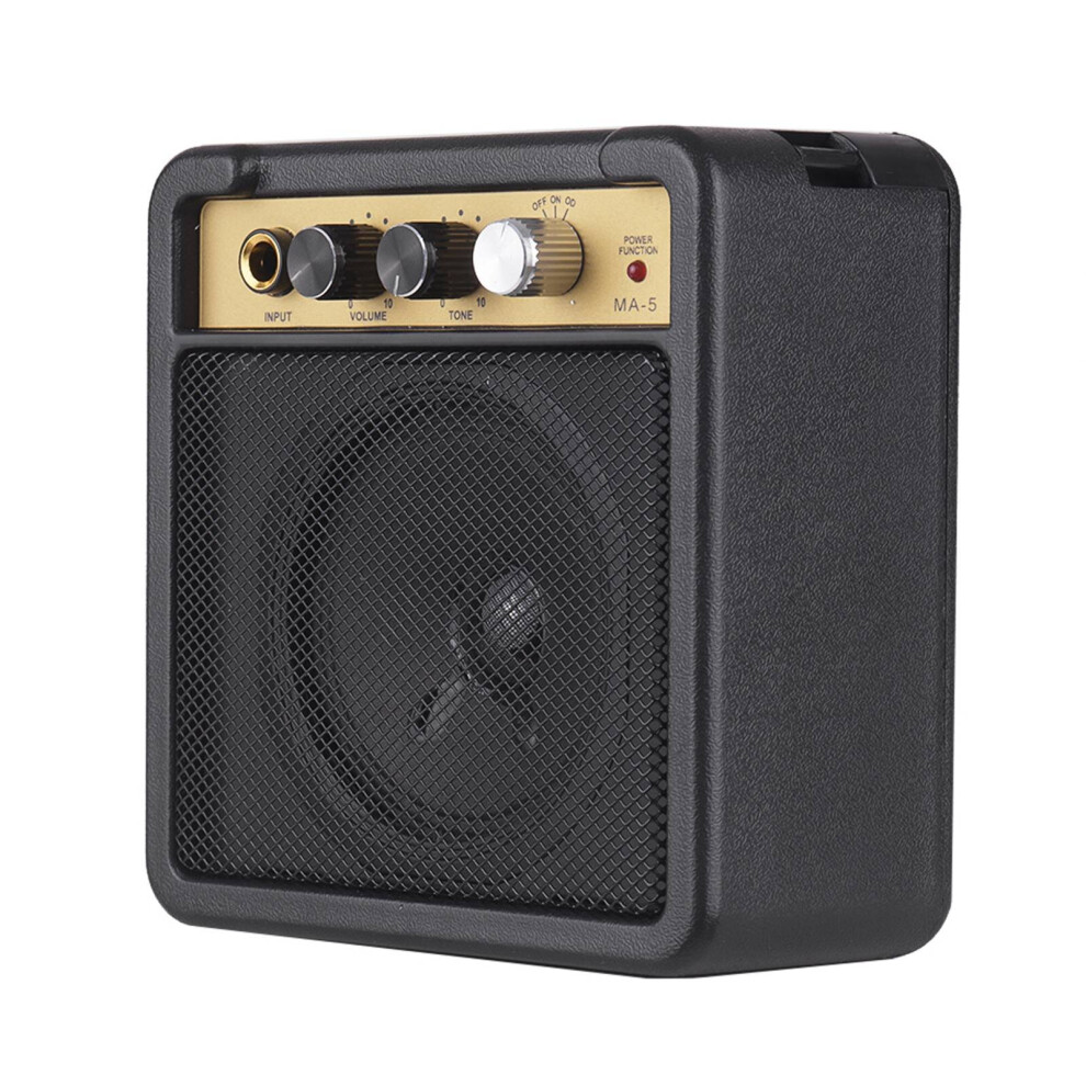 Mini Guitar Amplifier Amp Speaker 5W with 6.35mm Input 1/4 Inch Headphone Output Supports Volume Tone Adjustment