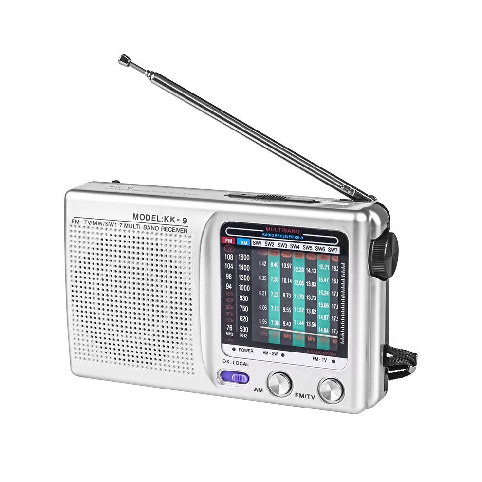 AM/FM/SW Portable Radio Operated for Indoor, Outdoor & Emergency Use Radio with Speaker & Headphone Jack,Silver