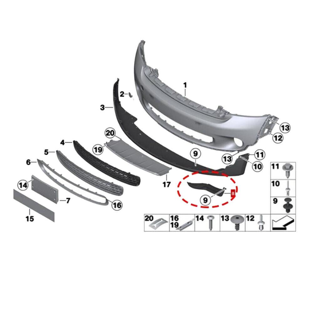 Auto Wiel Spatbord Auto Voorbumper Spatbord Voor Mini Voor Cooper R60 R61 2010-2016 Splash Mud Flap Guard 51119802643 51119802644 Spatlappen (Color : Left