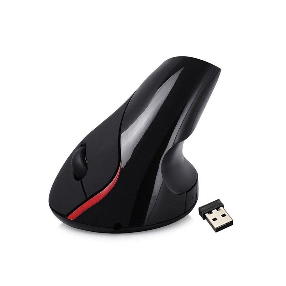 2.4 Ghz Wireless Vertical Ergonomic Optical Rechargeable 5D 2400DPI Gaming Mouse Black