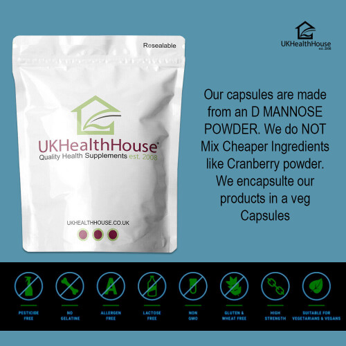 (240 caps) D-MANNOSE 500mg Vegan Capsules 2