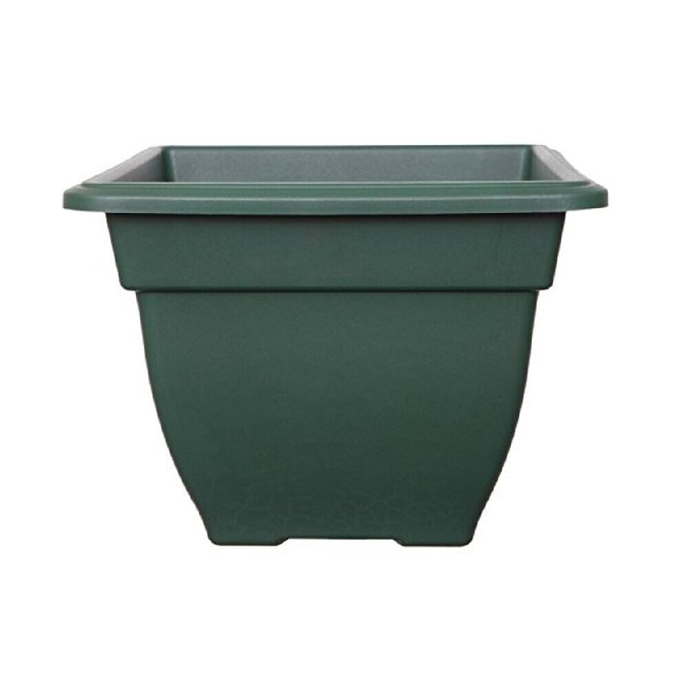 Large 38cm Square Bell Plant Pot Planter Plastic Green Colour Pot