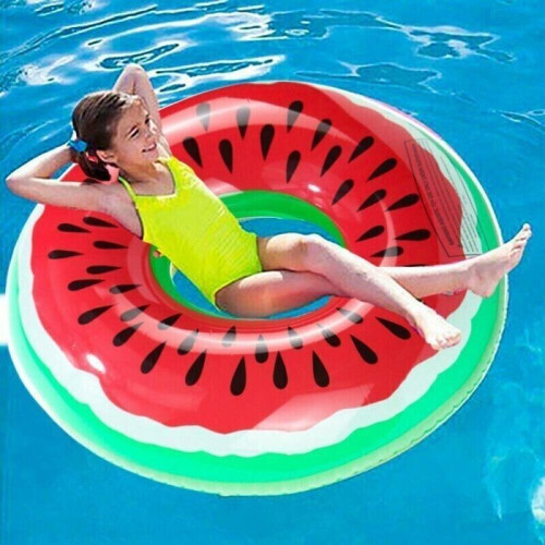 (Watermelon Ring 70cm) Pool Ring Inflatable Donut Rubber Ring Float Lilo Toys Dohnut Tube Adults Kids L