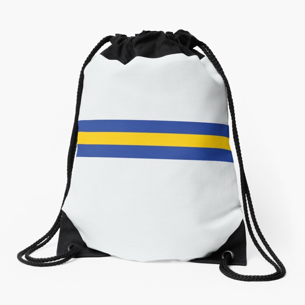 Drawstring Bag Leeds White Blue Yellow Colours Bar Design Sport Gym Shoe Backpack