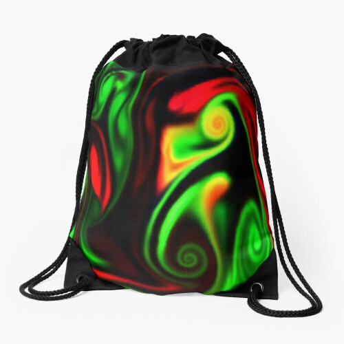 Drawstring Bag Abstract psychedelic neon multicoloured lava Sport Gym Shoe Backpack