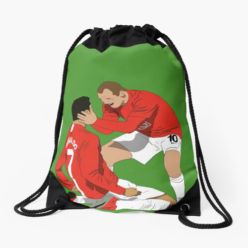 Drawstring Bag Cristiano Ronaldo and Wayne Rooney Goal Celebration MUFC ...
