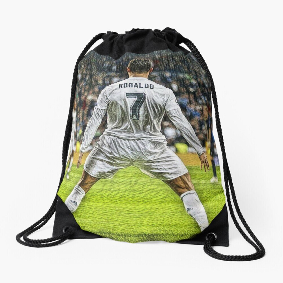 Drawstring Bag Christiano Ronaldo Celebration - Digital Painting Sport Gym Shoe Backpack