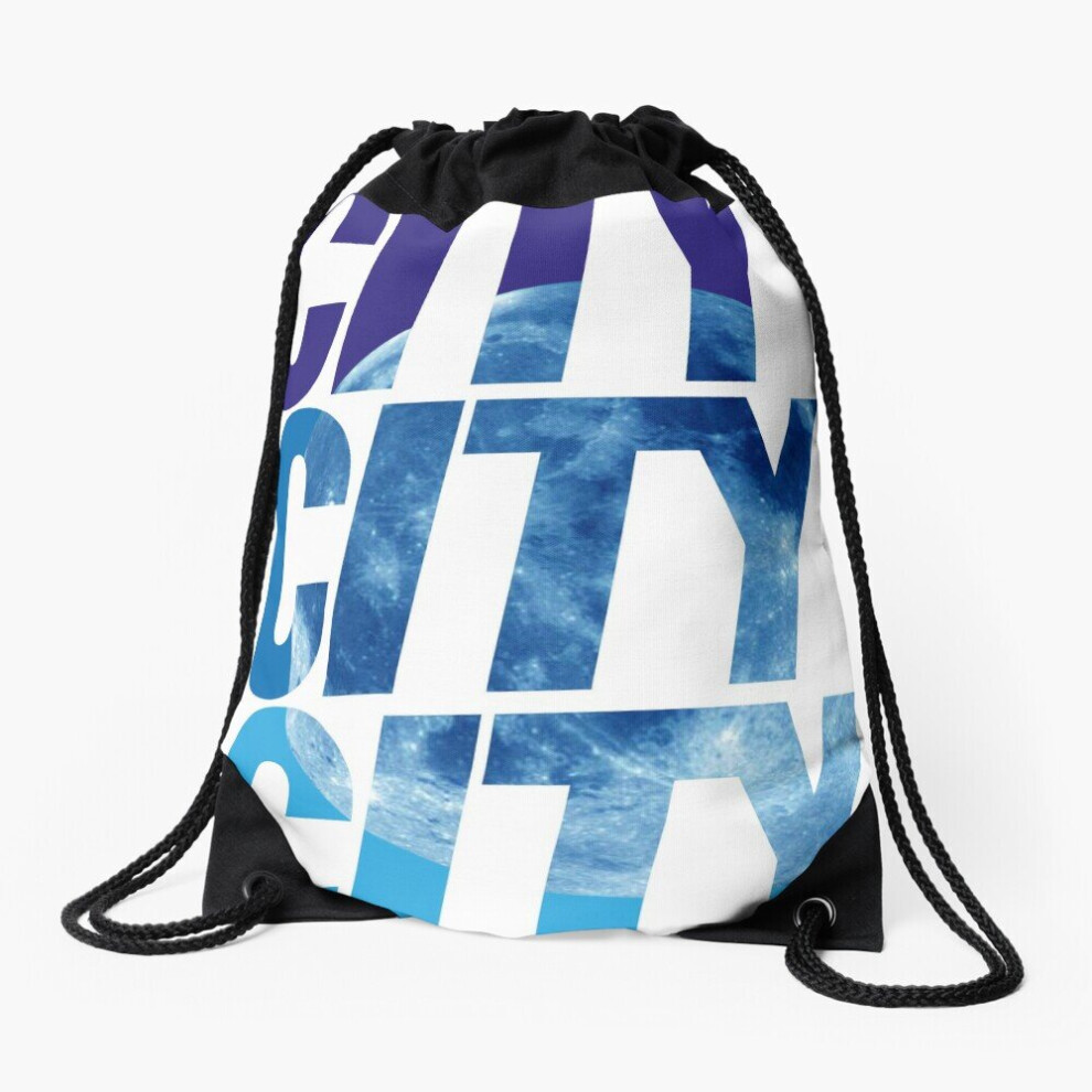 Famgem Drawstring Bag Man City - Moon Sport Gym Shoe Backpack Blue