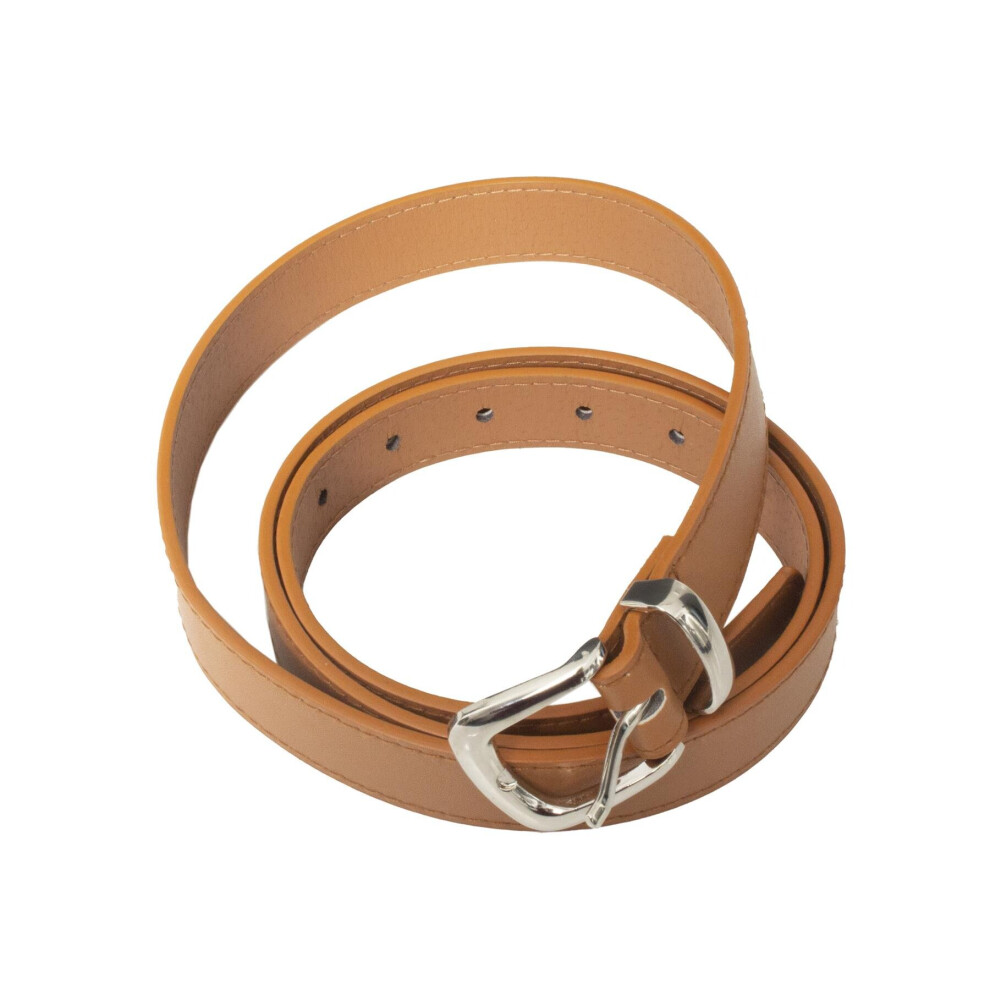 (S, Tan) Enzo Womens Leather Waist Dress Belt