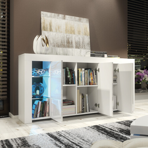 Creative Furniture Eden 164cm LED Sideboard with White Gloss Doors - E115 1