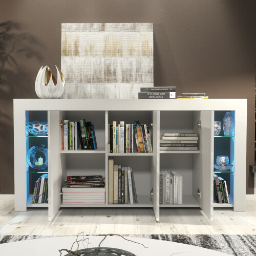 Creative Furniture Eden 164cm LED Sideboard with White Gloss Doors - E115 2