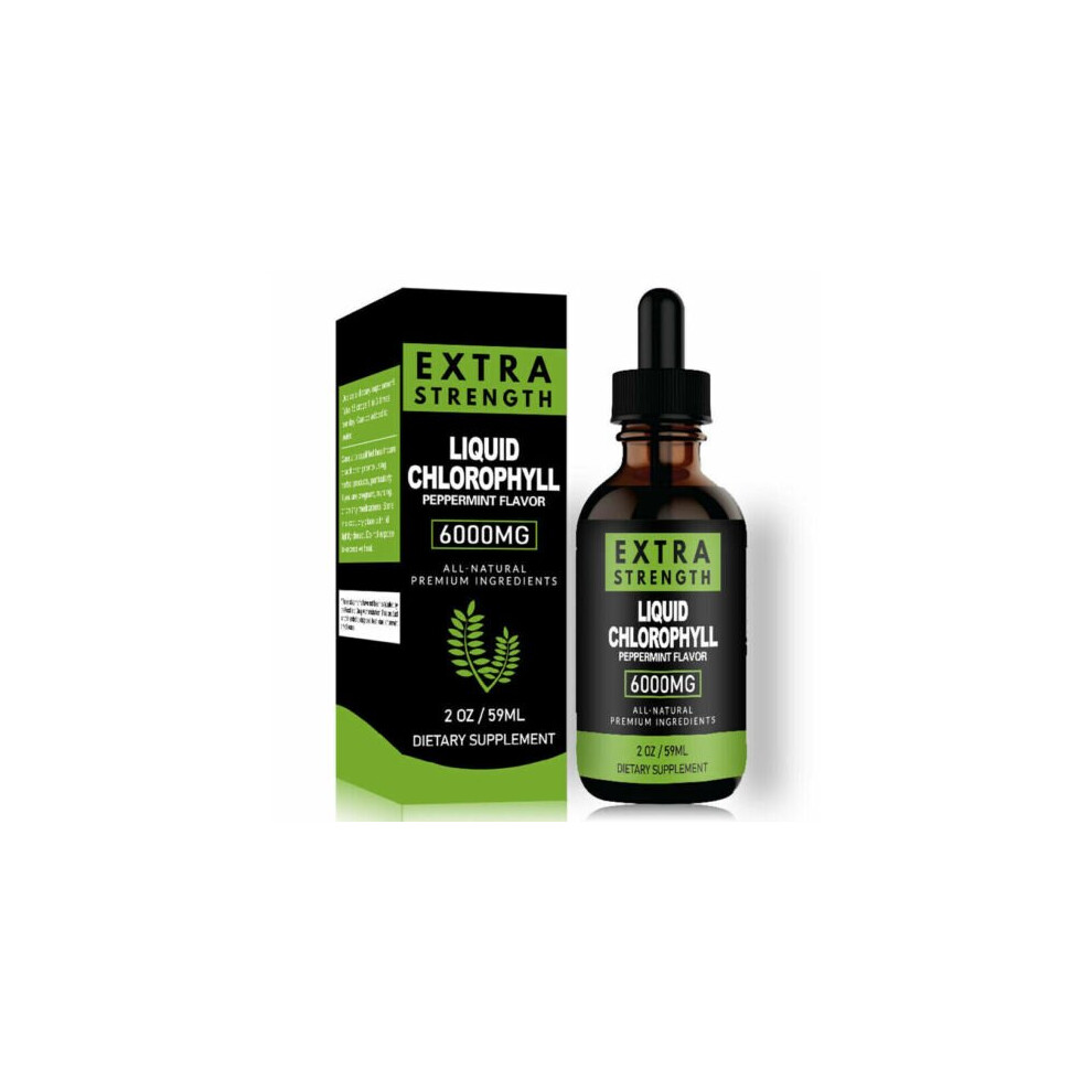 Chlorophyll All-Natural Extract Liquid Drops Water Soluble Mint 59ml