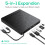 5 In 1 External Slim USB 3.0 Optical Drive Type C Portable DVD CD Laptop Reader 7