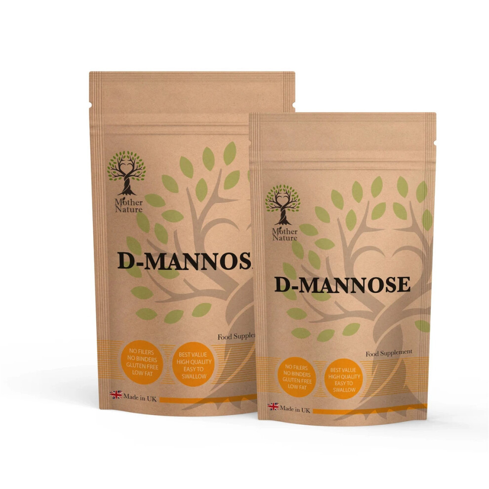 (180 Capsules) D-mannose Capsules 500mg High Potency Natural Powder D-mannose Supplement Vegan