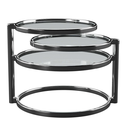 Eternity Coffee Table with Swivel Motion, Metal Chrome/Clear 1