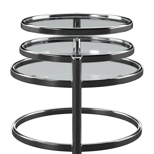 Eternity Coffee Table with Swivel Motion, Metal Chrome/Clear 2