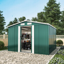 8.53ft x 8.53ft Metal Garden Shed Garden Storage with Free Base Foundation