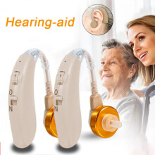 1 Pair Digital Hearing Aids Noise Reduction BTE Sound Voice Amplifier for Elderly Gifts