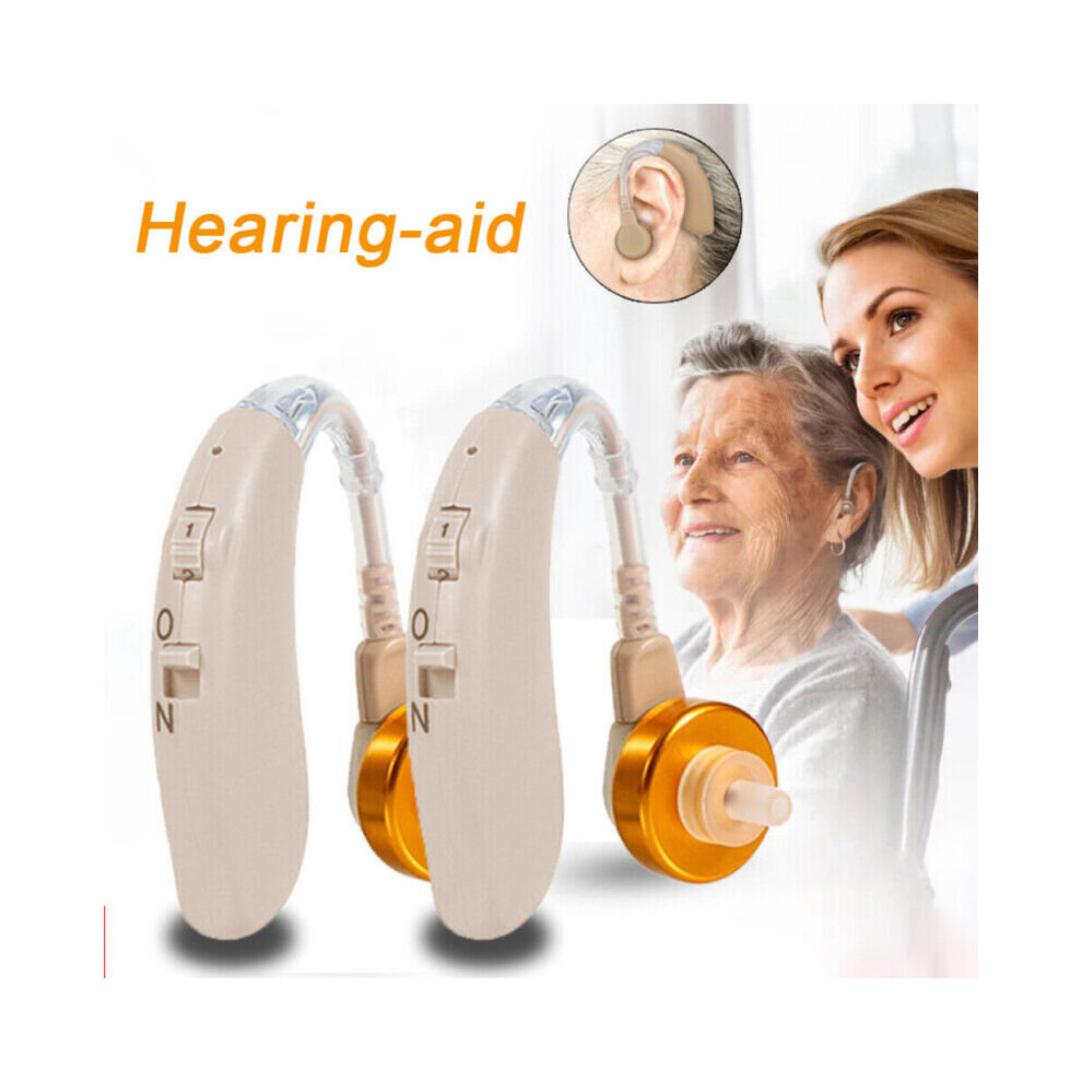 1 Pair Digital Hearing Aids Noise Reduction BTE Sound Voice Amplifier for Elderly Gifts