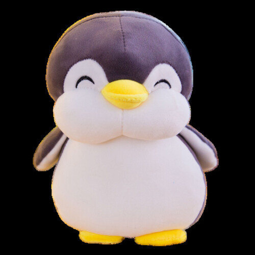 Gray 11.8in Miniso Penguin Plush Toy Doll Cushion Pillow Soft Staffed Animal Doll For Kids