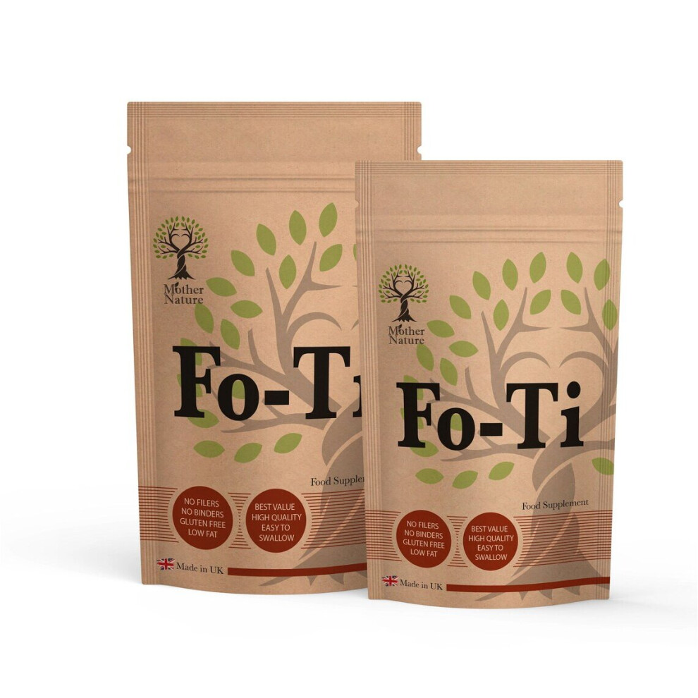 (120 Capsules) Natural Fo-Ti Extract 550mg Foti Powder Best High Potency 10 x Stronger Anti-Aging Herbal Supplement Vegan