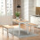 Living And Home (White) Wooden Dining Table and 2 Benches 4 Seat Set 1