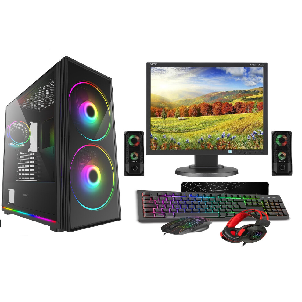 (Sniper, GTX1650 4GB) Gaming PC Bundle Intel Core i7 16GB Ram 1TB+128GB SSD RTX3060 12GB - 22" Monitor Full setup Light Speakers-image-OPC-PBPTDBQ-REFURBISHED